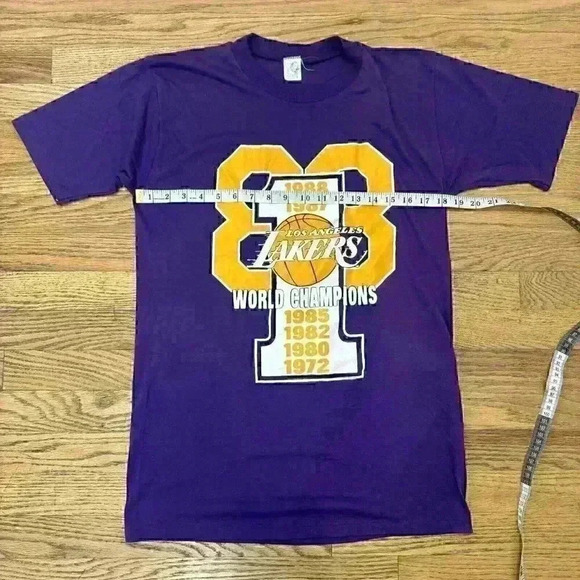 Vintage 1988 Los Angeles Lakers Championship T-Shirt Size Large Single Stitch - Picture 12 of 12